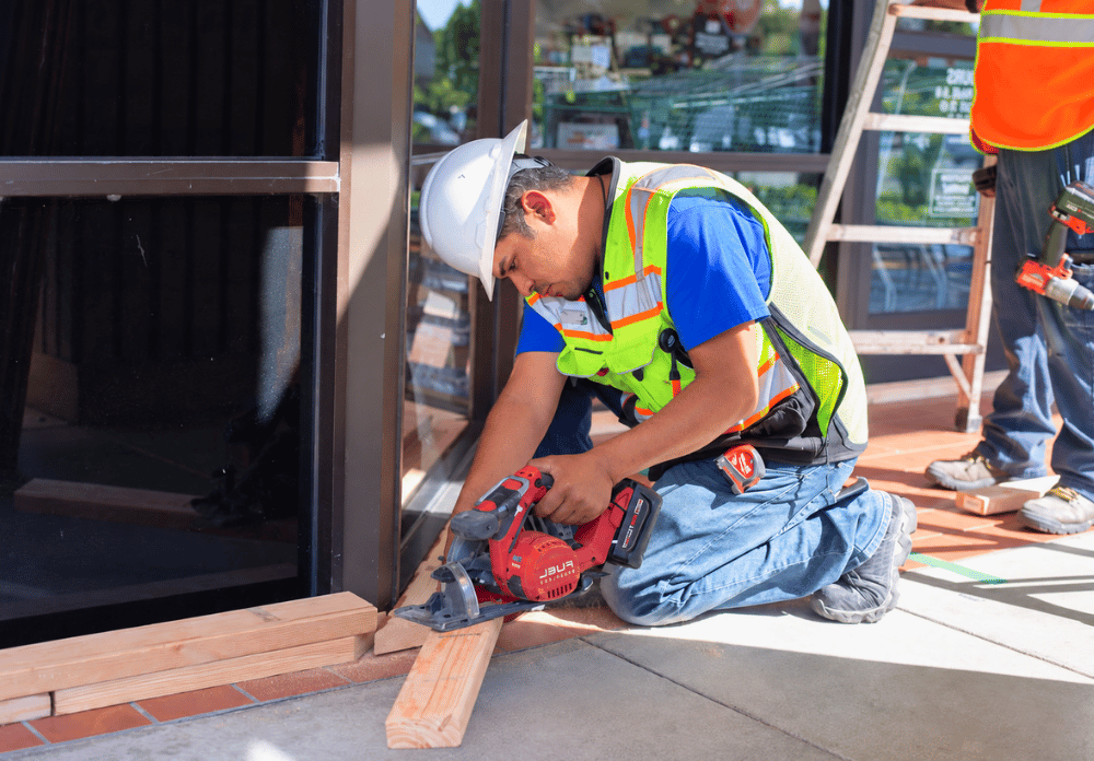 BSM FSG Man cutting 1000 x 696 Commercial Construction Cleaning Services